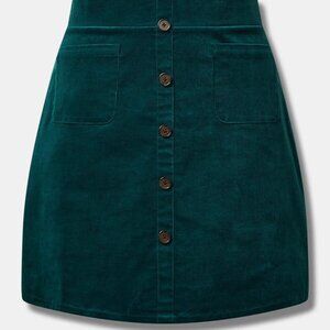 Torrid Size 1 Women's Plus 14-16 Forest Dark Green Corduroy A-Line Skirt